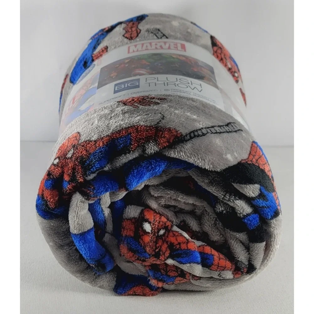 MARVEL'S The Spider-Man The‎ Big One Gray Oversized Fleece Throw - 5' x 6' New